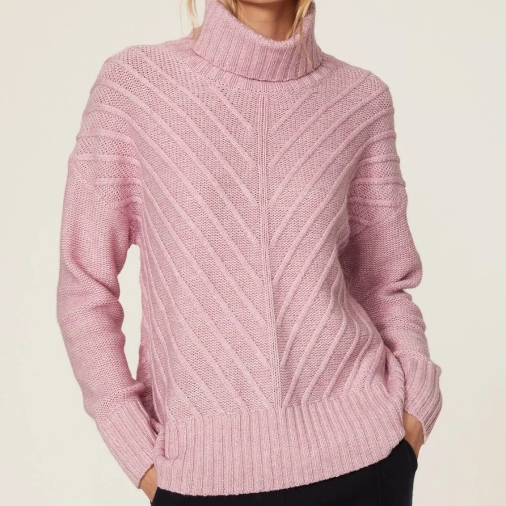 Splendid Arabella Cowl Neck Sweater in pink, M